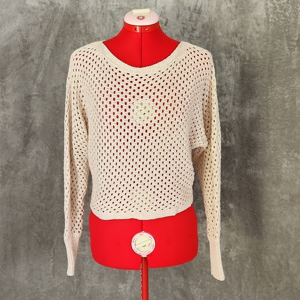 Express light pink & gold cropped sweater